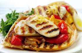 Open Halloumi & Pepper Sandwich