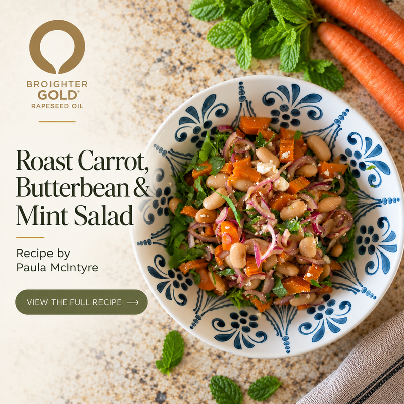 Roast carrot, butterbean and mint salad by Paula McIntyre