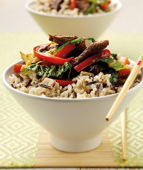 Chinese Beef Stir Fry with Wild Rice
