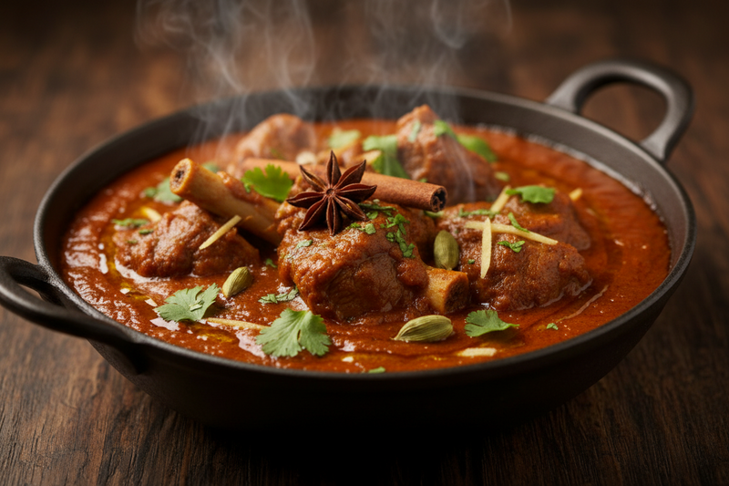 Lamb Rogan Josh with Hickory Smoked Oil