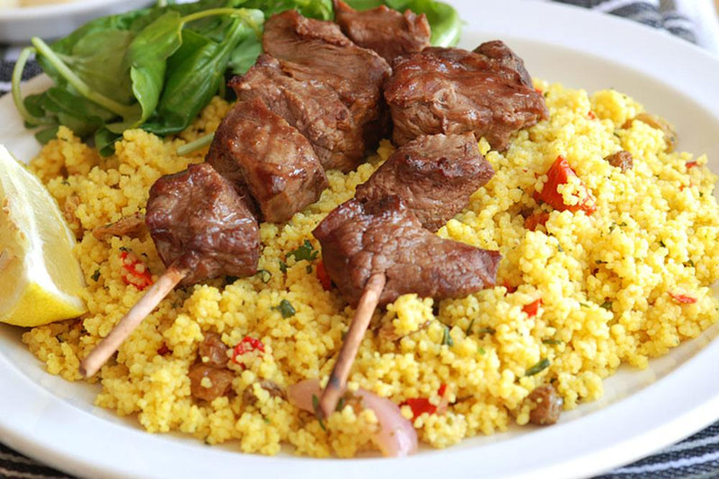 Moroccan Pork Kebabs with Couscous